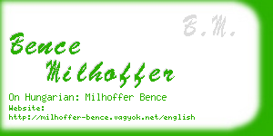 bence milhoffer business card